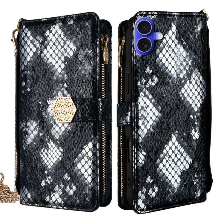Crossbody Handle Snake Texture Leather Phone Case