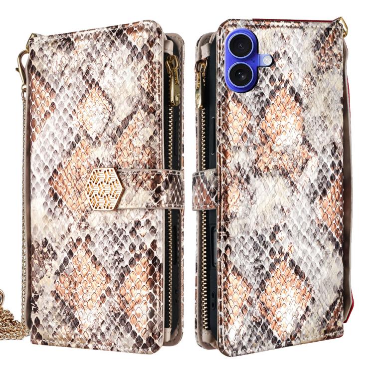 Crossbody Handle Snake Texture Leather Phone Case