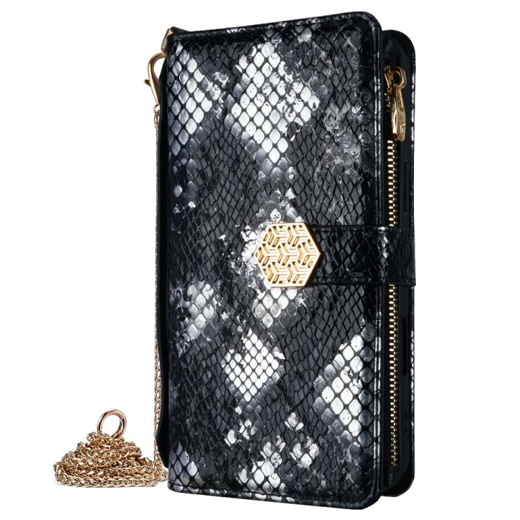 Crossbody Handle Snake Texture Leather Phone Case