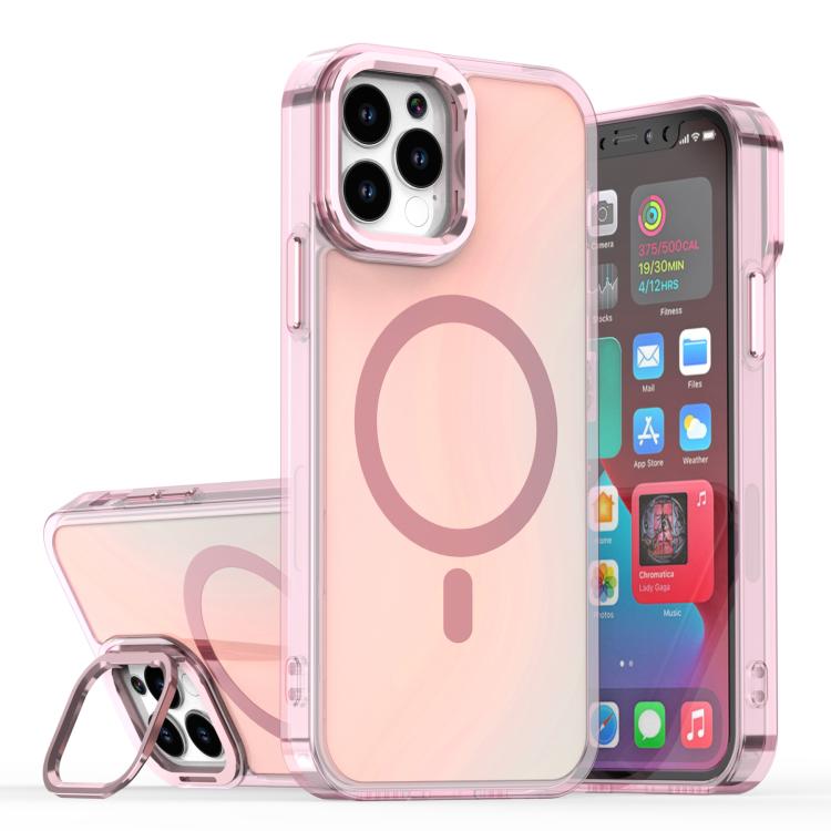 Plating Gradient Discolor MagSafe Phone Case with Holder