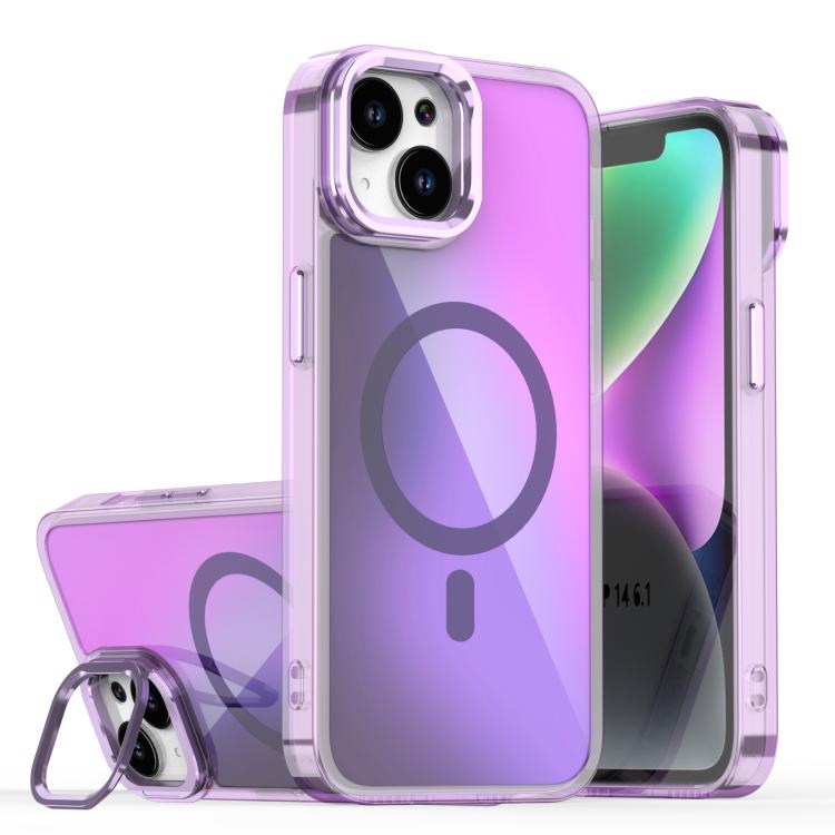 Plating Gradient Discolor MagSafe Phone Case with Holder