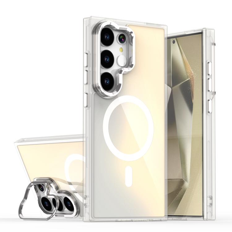 Plating Gradient Discolor MagSafe Phone Case with Holder, For Samsung Galaxy S26+ 5G, For Samsung Galaxy S26 Ultra 5G, For Samsung Galaxy S26 5G, For Samsung Galaxy S25 5G, For Samsung Galaxy S25+ 5G, For Samsung Galaxy S25 Ultra 5G                    ...