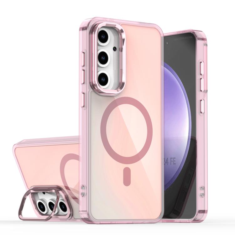 Plating Gradient Discolor MagSafe Phone Case with Holder, For Samsung Galaxy S26+ 5G, For Samsung Galaxy S26 Ultra 5G, For Samsung Galaxy S26 5G, For Samsung Galaxy S25 5G, For Samsung Galaxy S25+ 5G, For Samsung Galaxy S25 Ultra 5G                    ...