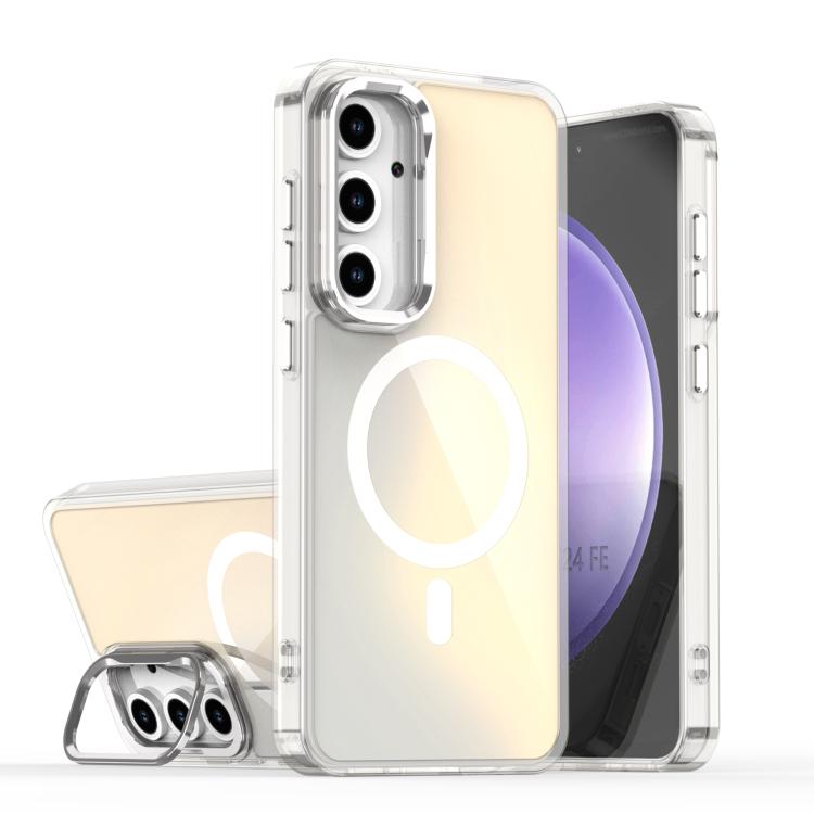 Plating Gradient Discolor MagSafe Phone Case with Holder, For Samsung Galaxy S26+ 5G, For Samsung Galaxy S26 Ultra 5G, For Samsung Galaxy S26 5G, For Samsung Galaxy S25 5G, For Samsung Galaxy S25+ 5G, For Samsung Galaxy S25 Ultra 5G                    ...