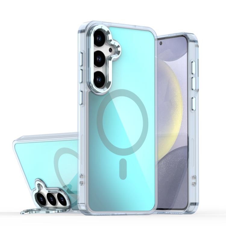 Plating Gradient Discolor MagSafe Phone Case with Holder, For Samsung Galaxy S26+ 5G, For Samsung Galaxy S26 Ultra 5G, For Samsung Galaxy S26 5G, For Samsung Galaxy S25 5G, For Samsung Galaxy S25+ 5G, For Samsung Galaxy S25 Ultra 5G                    ...