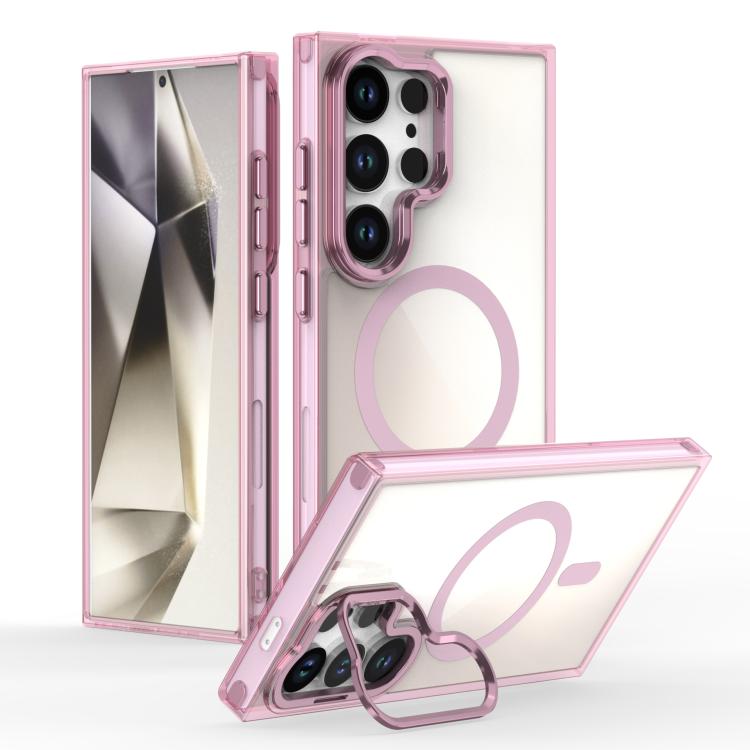 Plating Gradient Discolor MagSafe Phone Case with Holder, For Samsung Galaxy S26+ 5G, For Samsung Galaxy S26 Ultra 5G, For Samsung Galaxy S26 5G, For Samsung Galaxy S25 5G, For Samsung Galaxy S25+ 5G, For Samsung Galaxy S25 Ultra 5G                    ...