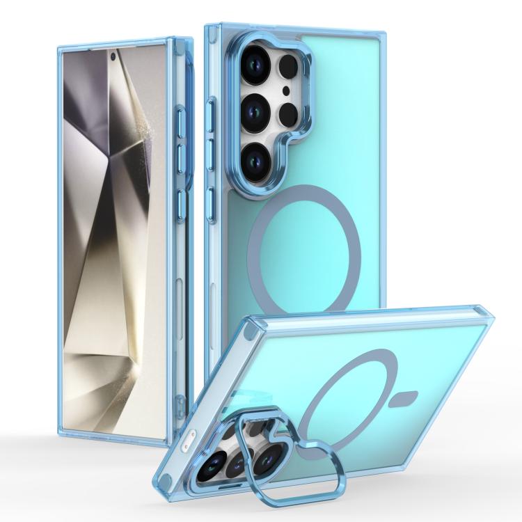 Plating Gradient Discolor MagSafe Phone Case with Holder, For Samsung Galaxy S26+ 5G, For Samsung Galaxy S26 Ultra 5G, For Samsung Galaxy S26 5G, For Samsung Galaxy S25 5G, For Samsung Galaxy S25+ 5G, For Samsung Galaxy S25 Ultra 5G                    ...