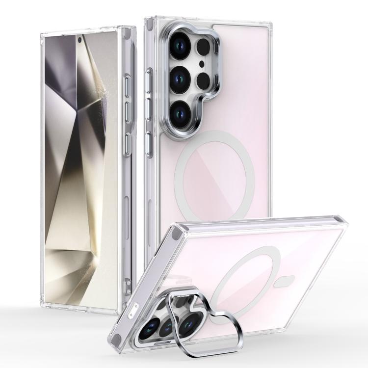 Plating Gradient Discolor MagSafe Phone Case with Holder, For Samsung Galaxy S26+ 5G, For Samsung Galaxy S26 Ultra 5G, For Samsung Galaxy S26 5G, For Samsung Galaxy S25 5G, For Samsung Galaxy S25+ 5G, For Samsung Galaxy S25 Ultra 5G                    ...