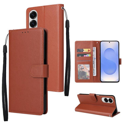 3-Card Slots Multifunctional Leather Phone Case, For Galaxy S26 FE / S25 FE 5G, For Galaxy S26+ 5G, For Galaxy S26 Ultra 5G, For Galaxy S26 5G, For Galaxy S25 Edge 5G