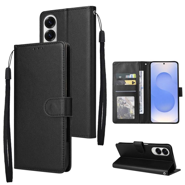 3-Card Slots Multifunctional Leather Phone Case, For Galaxy S26 FE / S25 FE 5G, For Galaxy S26+ 5G, For Galaxy S26 Ultra 5G, For Galaxy S26 5G, For Galaxy S25 Edge 5G