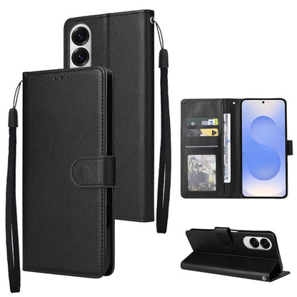 3-Card Slots Multifunctional Leather Phone Case, For Galaxy S26 FE / S25 FE 5G, For Galaxy S26+ 5G, For Galaxy S26 Ultra 5G, For Galaxy S26 5G, For Galaxy S25 Edge 5G