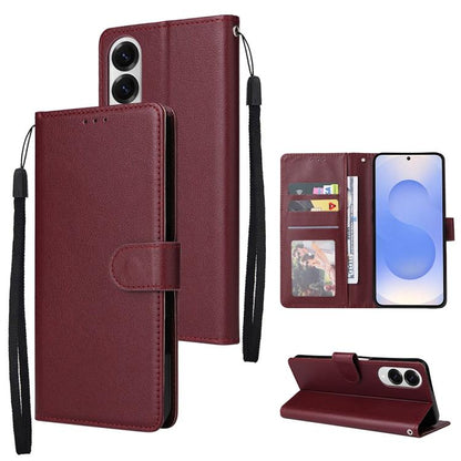 3-Card Slots Multifunctional Leather Phone Case, For Galaxy S26 FE / S25 FE 5G, For Galaxy S26+ 5G, For Galaxy S26 Ultra 5G, For Galaxy S26 5G, For Galaxy S25 Edge 5G