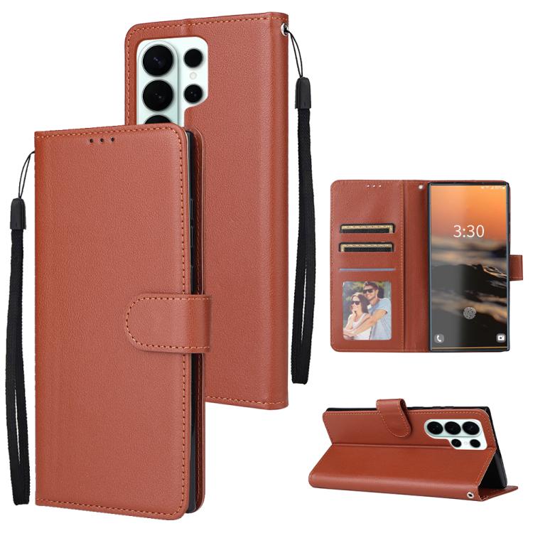 3-Card Slots Multifunctional Leather Phone Case, For Galaxy S26 FE / S25 FE 5G, For Galaxy S26+ 5G, For Galaxy S26 Ultra 5G, For Galaxy S26 5G, For Galaxy S25 Edge 5G