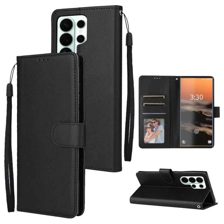 3-Card Slots Multifunctional Leather Phone Case, For Galaxy S26 FE / S25 FE 5G, For Galaxy S26+ 5G, For Galaxy S26 Ultra 5G, For Galaxy S26 5G, For Galaxy S25 Edge 5G