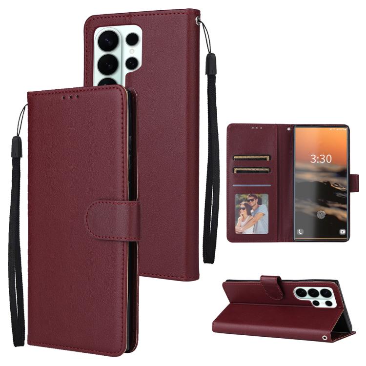 3-Card Slots Multifunctional Leather Phone Case, For Samsung Galaxy S26+ 5G, For Samsung Galaxy S26 Ultra 5G, For Samsung Galaxy S26 5G, For Samsung Galaxy S25 FE 5G, For Samsung Galaxy S25 Edge 5G