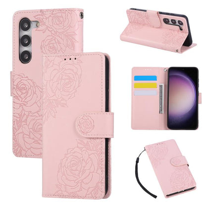 Rose Flower Embossed 3-Card Slots Leather Phone Case, For Samsung Galaxy S24 Ultra 5G, For Samsung Galaxy S23 FE 5G, For Samsung Galaxy S23 Ultra 5G, For Samsung Galaxy S23+ 5G, For Samsung Galaxy S23 5G, For Samsung Galaxy S22 Ultra 5G                ...