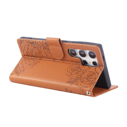 Rose Flower Embossed 3-Card Slots Leather Phone Case, For Samsung Galaxy S24 Ultra 5G, For Samsung Galaxy S23 FE 5G, For Samsung Galaxy S23 Ultra 5G, For Samsung Galaxy S23+ 5G, For Samsung Galaxy S23 5G, For Samsung Galaxy S22 Ultra 5G                ...