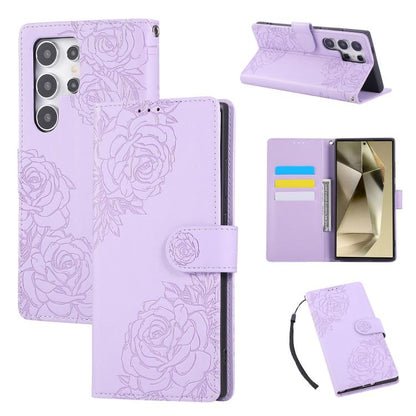 Rose Flower Embossed 3-Card Slots Leather Phone Case, For Samsung Galaxy S24 Ultra 5G, For Samsung Galaxy S23 FE 5G, For Samsung Galaxy S23 Ultra 5G, For Samsung Galaxy S23+ 5G, For Samsung Galaxy S23 5G, For Samsung Galaxy S22 Ultra 5G                ...