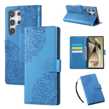 Rose Flower Embossed 3-Card Slots Leather Phone Case, For Samsung Galaxy S24 Ultra 5G, For Samsung Galaxy S23 FE 5G, For Samsung Galaxy S23 Ultra 5G, For Samsung Galaxy S23+ 5G, For Samsung Galaxy S23 5G, For Samsung Galaxy S22 Ultra 5G                ...