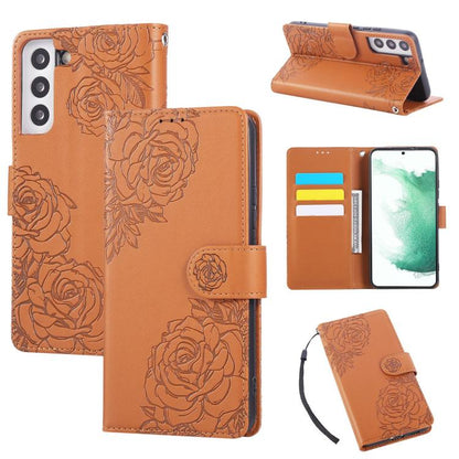 Rose Flower Embossed 3-Card Slots Leather Phone Case, For Samsung Galaxy S24 Ultra 5G, For Samsung Galaxy S23 FE 5G, For Samsung Galaxy S23 Ultra 5G, For Samsung Galaxy S23+ 5G, For Samsung Galaxy S23 5G, For Samsung Galaxy S22 Ultra 5G                ...