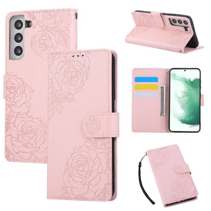 Rose Flower Embossed 3-Card Slots Leather Phone Case, For Samsung Galaxy S24 Ultra 5G, For Samsung Galaxy S23 FE 5G, For Samsung Galaxy S23 Ultra 5G, For Samsung Galaxy S23+ 5G, For Samsung Galaxy S23 5G, For Samsung Galaxy S22 Ultra 5G                ...