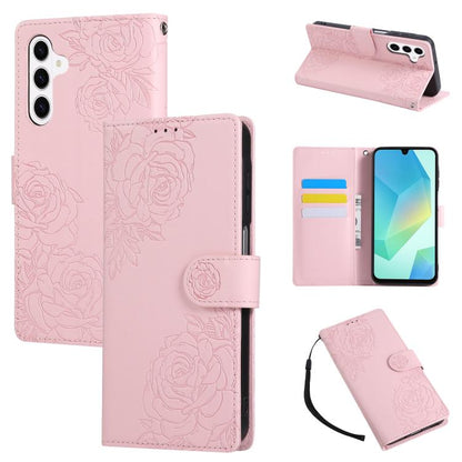 Rose Flower Embossed 3-Card Slots Leather Phone Case, For Samsung Galaxy S26+ 5G, For Samsung Galaxy S26 Ultra 5G, For Samsung Galaxy S26 5G, For Samsung Galaxy S25 FE 5G, For Samsung Galaxy S25 Edge 5G, For Samsung Galaxy S25 / S24 5G                 ...