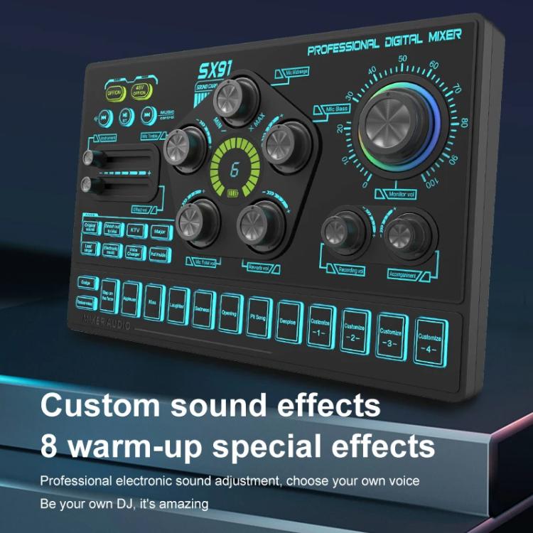SX91 Multi-function Professional Mixer Mobile Phone Computer Live Streaming Sound Card