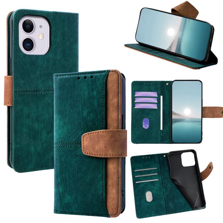 Color Stitching Skin Feel Leather RFID Blocking Phone Case