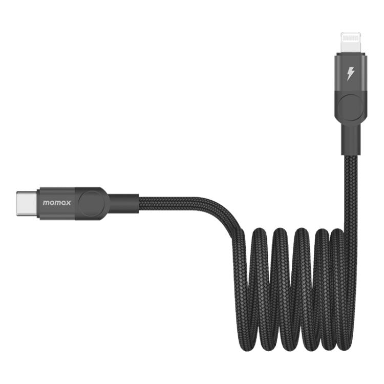 MOMAX DL57D Mag.Link 60W Type-C to 8 Pin Magnetic Braided Fast Charging Data Cable, Length:1m