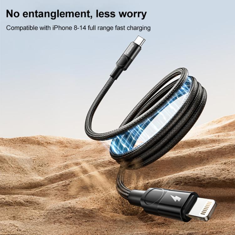 MOMAX DL57D Mag.Link 60W Type-C to 8 Pin Magnetic Braided Fast Charging Data Cable, Length:1m
