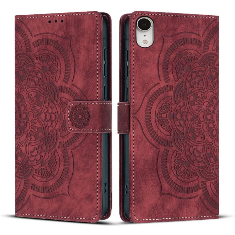 Mandala Embossed Retro Frosted Leather Phone Case
