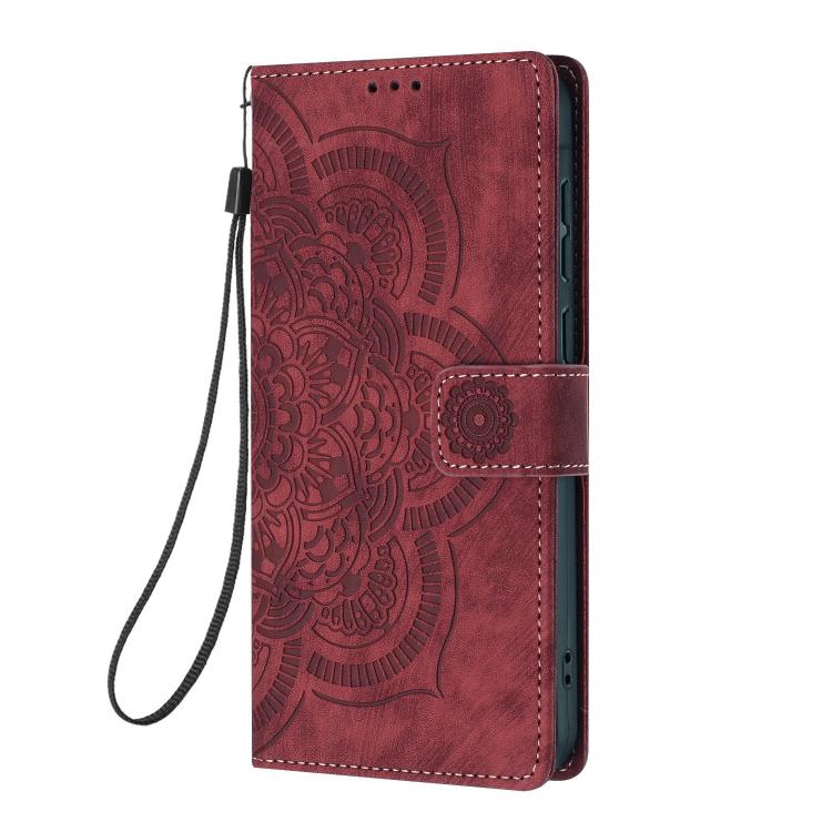 Mandala Embossed Retro Frosted Leather Phone Case