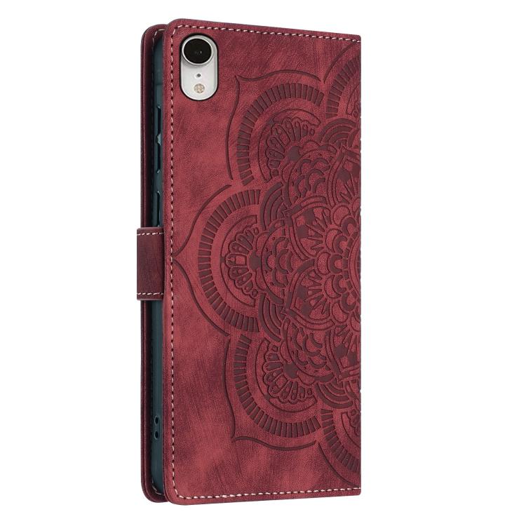Mandala Embossed Retro Frosted Leather Phone Case