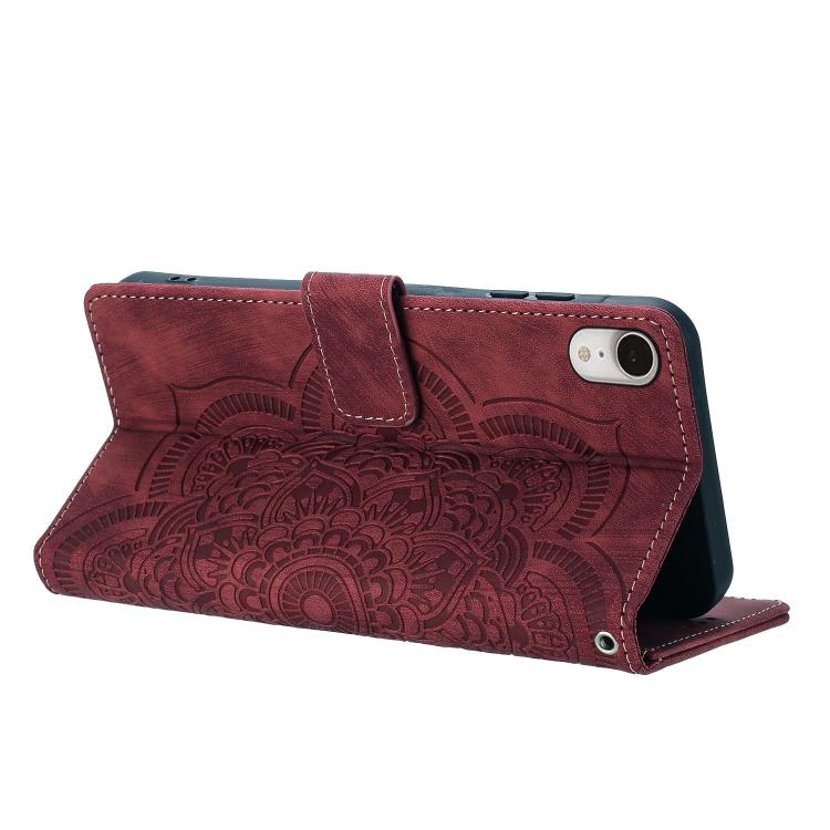 Mandala Embossed Retro Frosted Leather Phone Case
