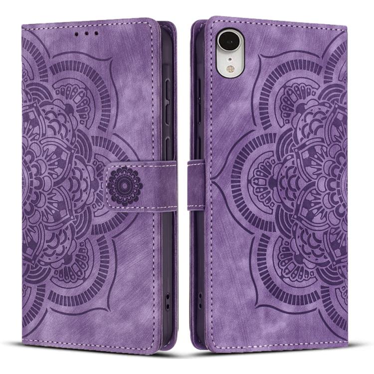 Mandala Embossed Retro Frosted Leather Phone Case