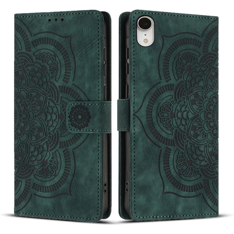 Mandala Embossed Retro Frosted Leather Phone Case