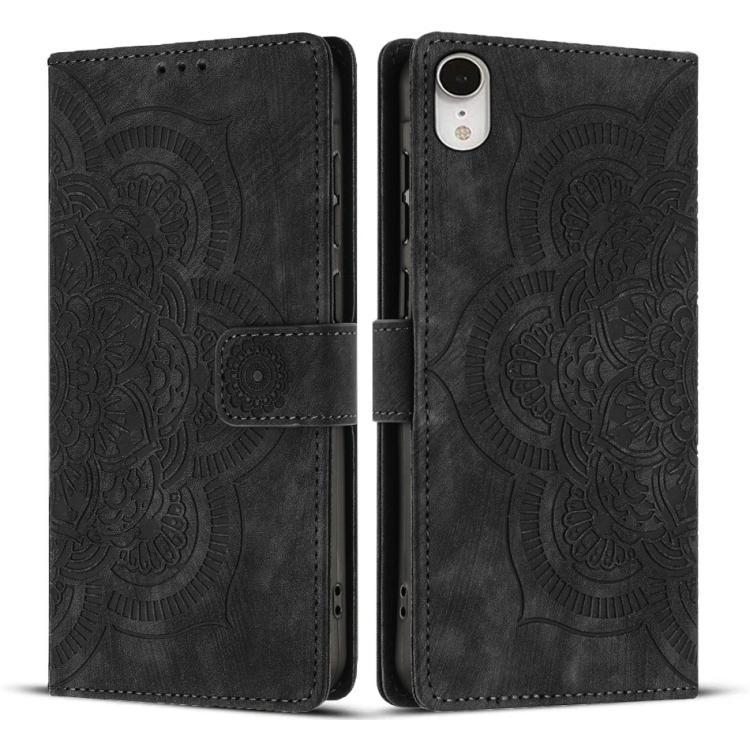 Mandala Embossed Retro Frosted Leather Phone Case