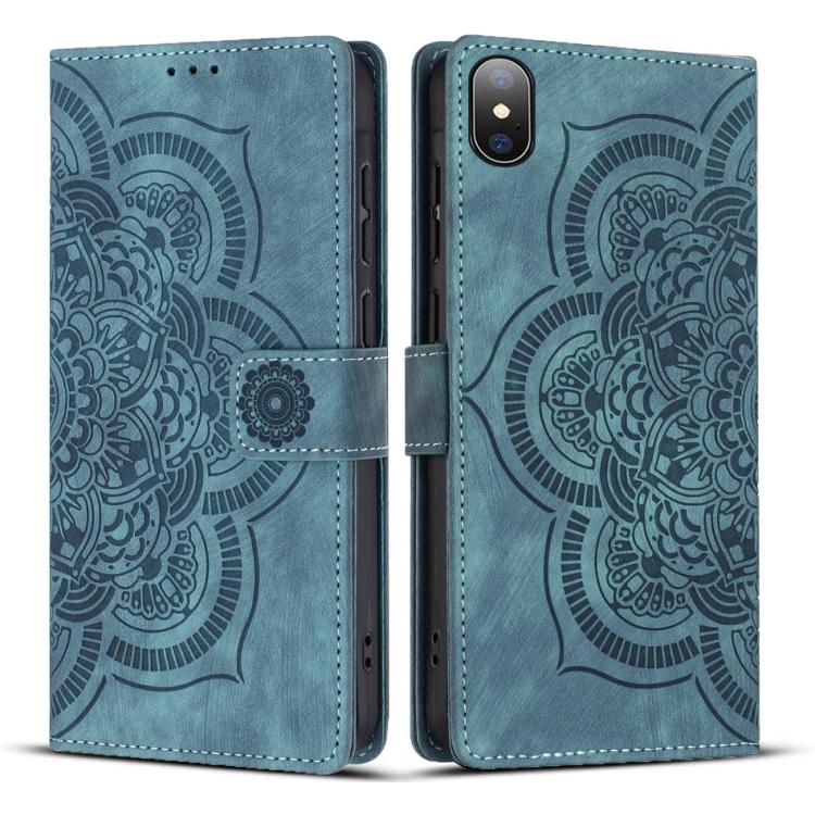 Mandala Embossed Retro Frosted Leather Phone Case
