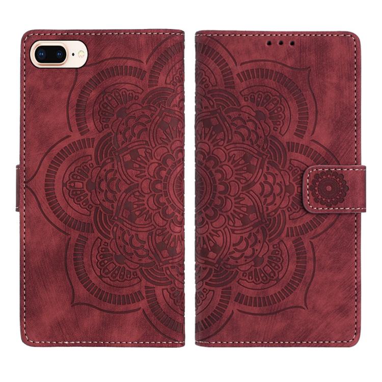 Mandala Embossed Retro Frosted Leather Phone Case