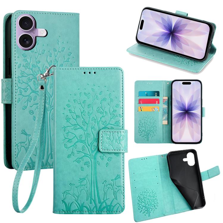 Tree & Deer Embossed Leather Phone Case