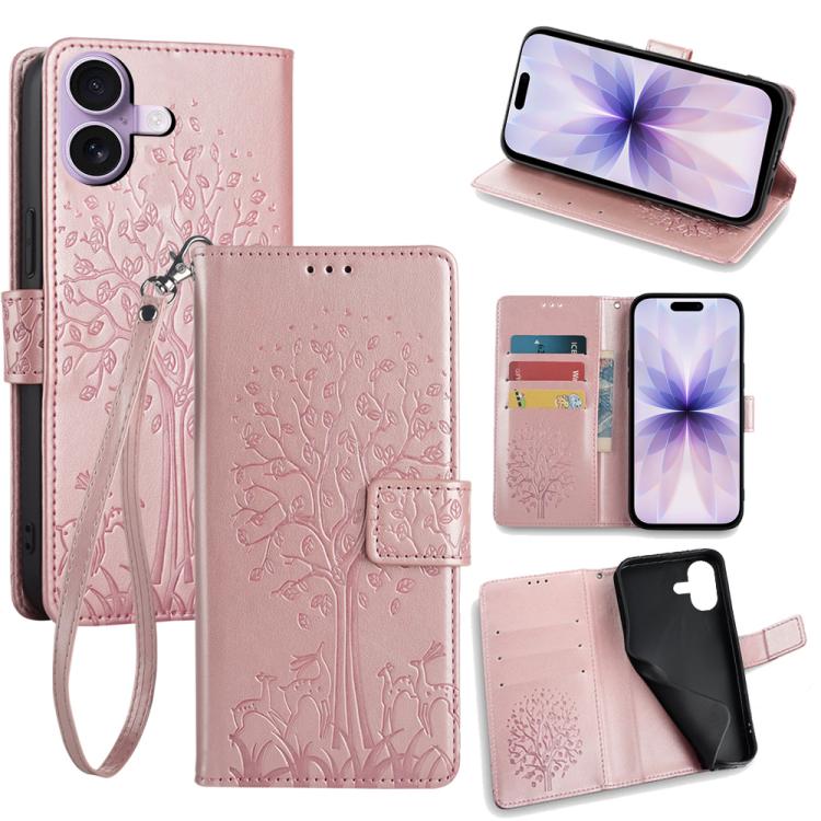 Tree & Deer Embossed Leather Phone Case