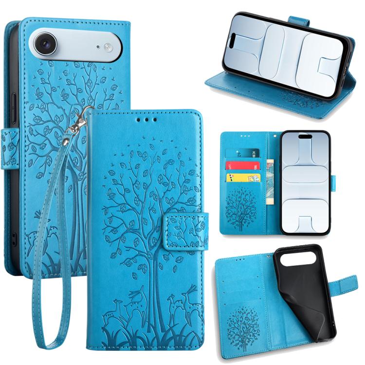 Tree & Deer Embossed Leather Phone Case