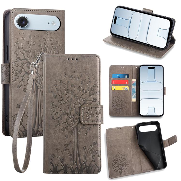 Tree & Deer Embossed Leather Phone Case