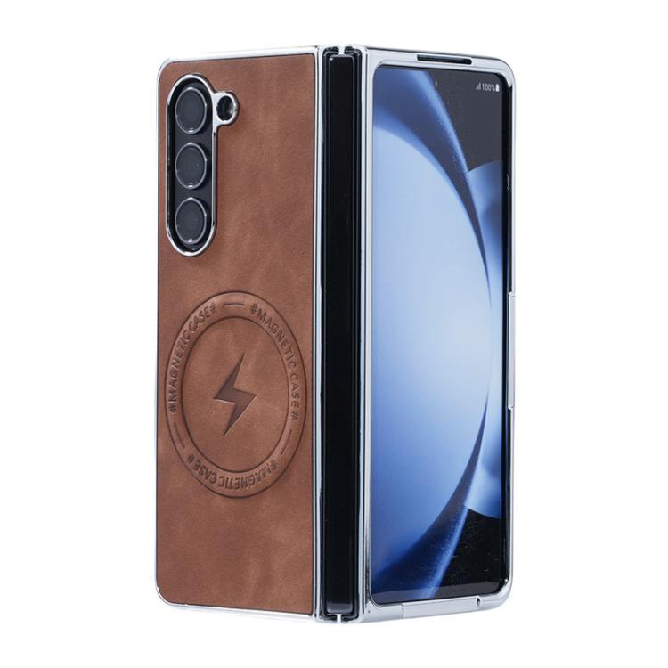 Electroplated PC Sheepskin Invisible Magnetic MagSafe Folding Phone Case