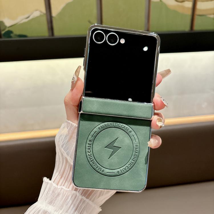 Electroplated PC Sheepskin Invisible Magnetic MagSafe Folding Phone Case