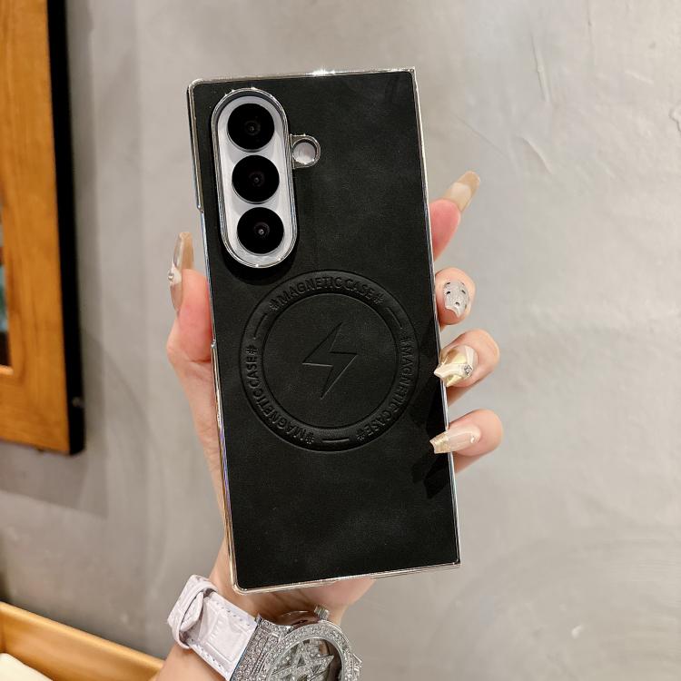 Electroplated PC Sheepskin Invisible Magnetic MagSafe Folding Phone Case