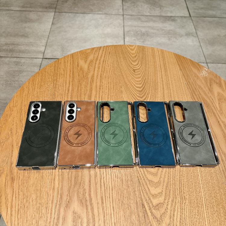 Electroplated PC Sheepskin Invisible Magnetic MagSafe Folding Phone Case