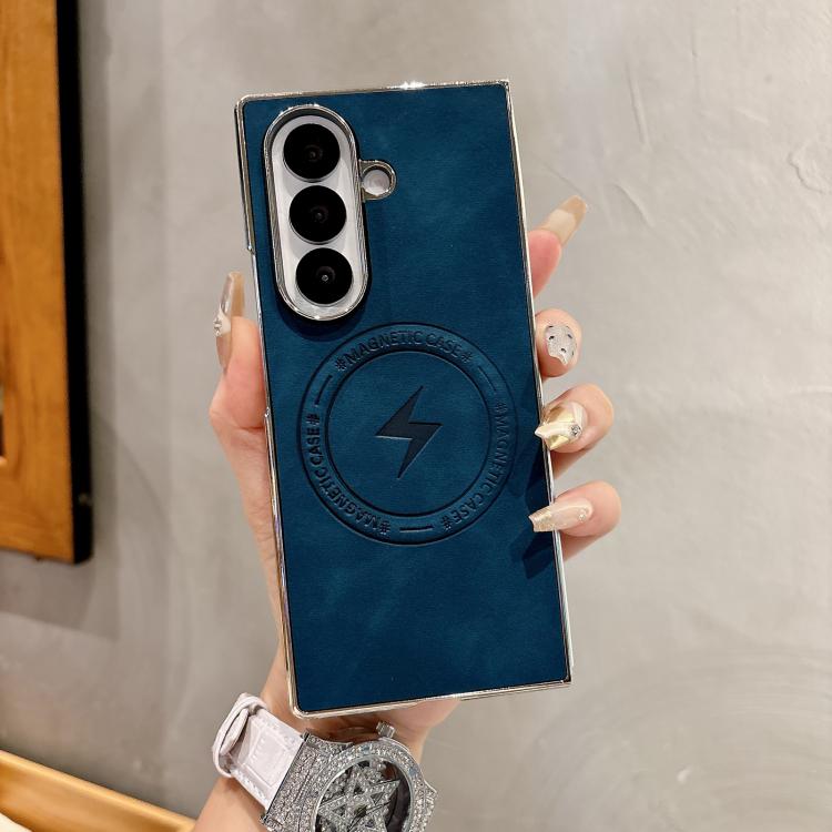 Electroplated PC Sheepskin Invisible Magnetic MagSafe Folding Phone Case