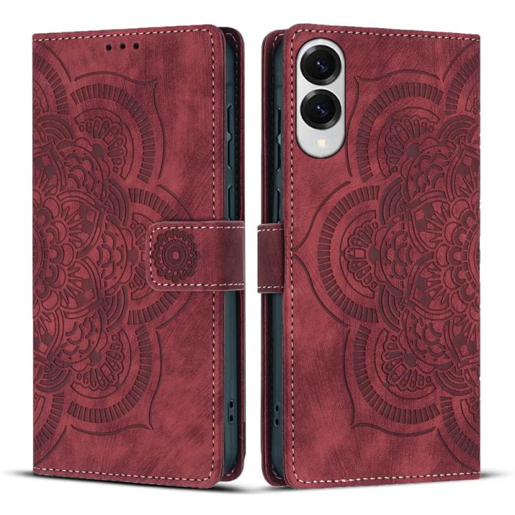 Mandala Embossed Retro Frosted Leather Phone Case, For Galaxy S26 FE 5G, For Samsung Galaxy S26+ 5G, For Samsung Galaxy S26 Edge 5G, For Samsung Galaxy S26 Ultra 5G, For Samsung Galaxy S26 5G, For Samsung Galaxy S25 FE 5G, For Samsung Galaxy S25 Edge 5...