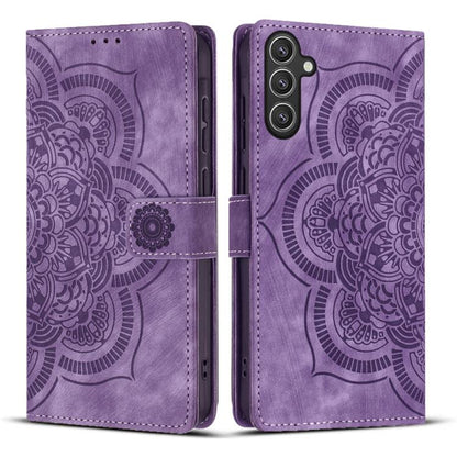 Mandala Embossed Retro Frosted Leather Phone Case, For Samsung Galaxy S25 Ultra 5G, For Samsung Galaxy S24 FE 5G, For Samsung Galaxy S24 Ultra 5G, For Samsung Galaxy S24+ 5G, For Samsung Galaxy S24 5G, For Samsung Galaxy S23 FE 5G                      ...
